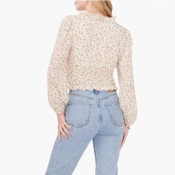 1.State Floral Smock Waist Top - Picture 2 of 6